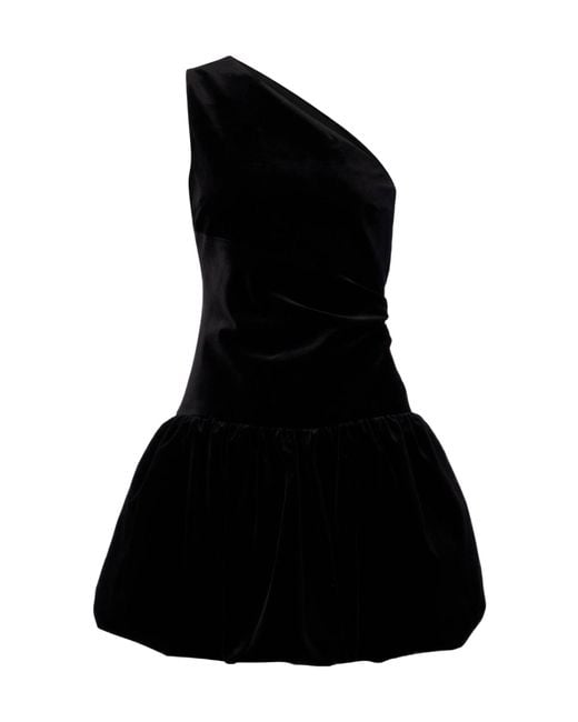 Patou Black One-Shoulder Mini Dress