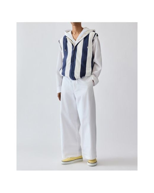 Jacquemus White Marin Wide-Leg Cropped Pants for men