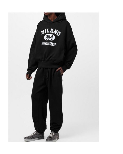 Dolce & Gabbana Black Minimalist Solid-Color Sweatpants for men