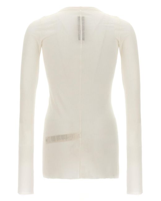 Rick Owens White 'Rib Ls T' T-Shirt for men