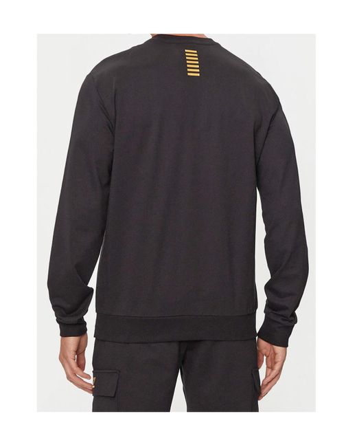 EA7 Black Logo-Print Sweatshirt for men