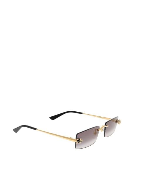 Cartier White Frameless Rectangular Sunglasses for men