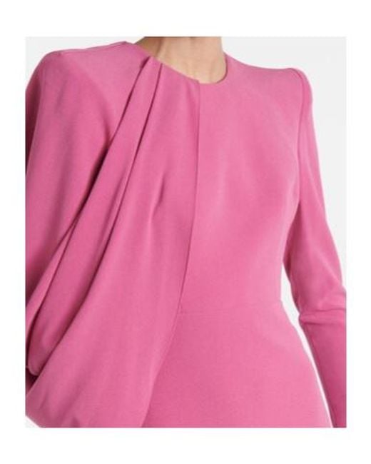 Alex Perry Pink Caped Asymmetric Crepe Minidress