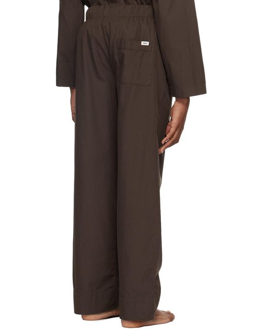 Tekla Brown Relaxed Tie-Waist Pants