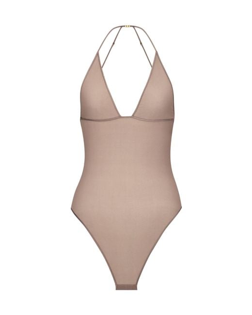 Saint Laurent Brown Backless Bodysuit
