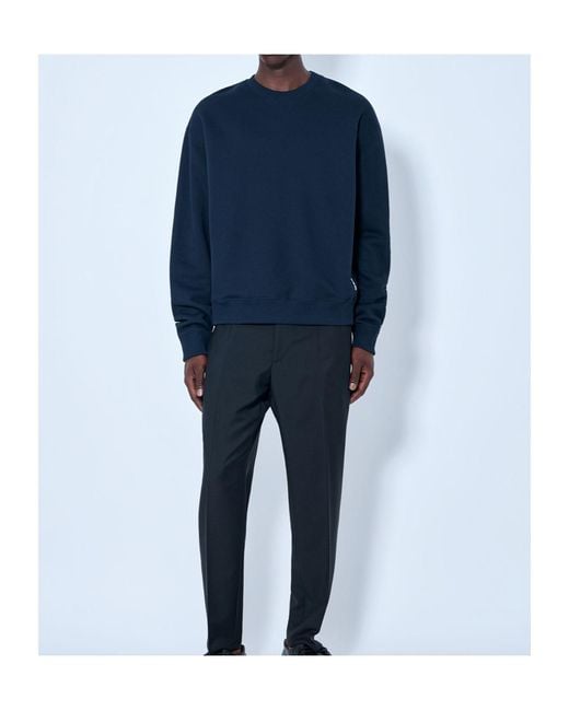Jil Sander Blue Crewneck Sweatshirt for men