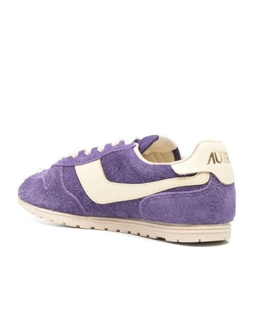 Autry Purple Windspin Lace-Up Sneakers
