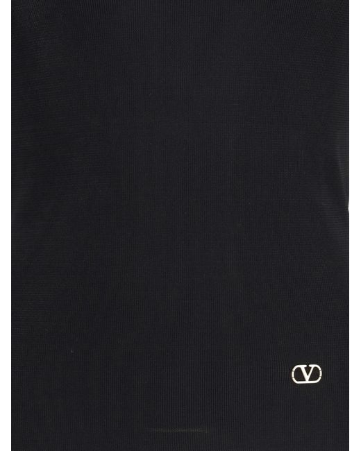 Valentino Black Turtleneck Ribbed-Knit Jumper for men