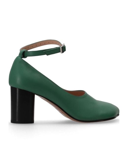 Niccolò Pasqualetti Green Block-Heel Ankle-Strap Pumps