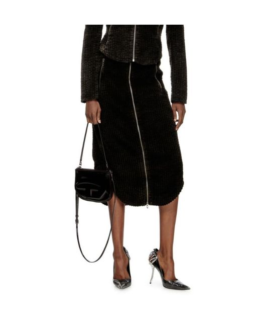 DIESEL Black O-Llipop Midi Skirt