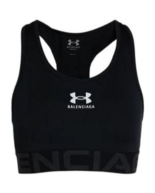 Balenciaga Black Solid-Colored Racerback Cropped Sports Tank