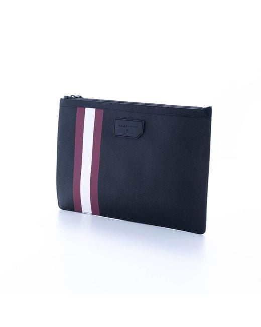 Bally Blue Stripe Detail Clutch Bag