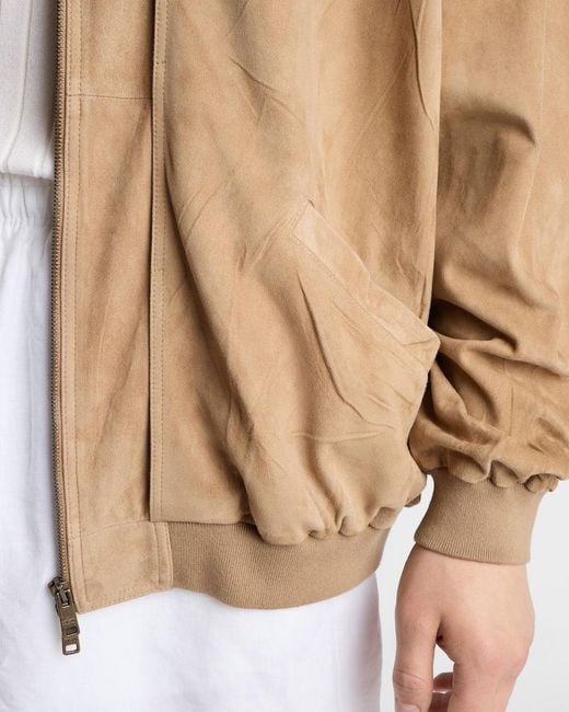 Prada Brown Suede Bomber Jacket for men