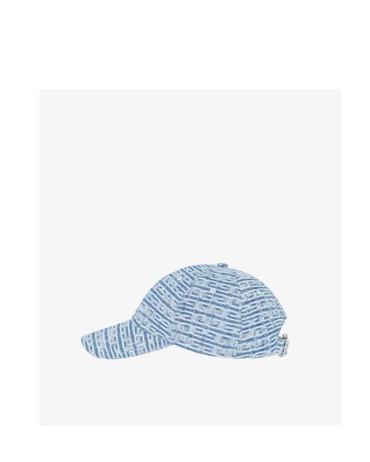 Givenchy Blue 4G Embroidered Denim Baseball Cap for men
