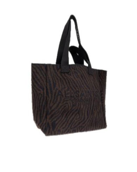 AllSaints Black Izzy Patterned Tote Bag