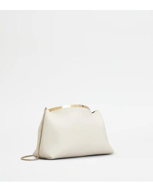 Tod's Natural Chain Strap Clutch Bag