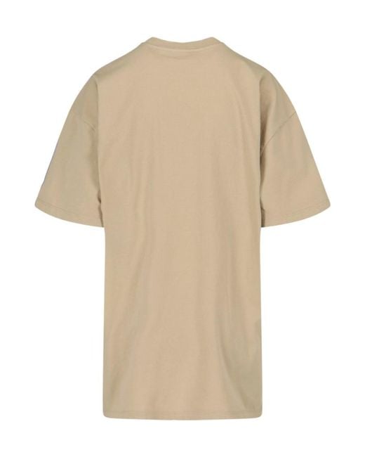 Prada Natural Logo Triangle Crewneck T-Shirt