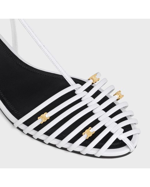 Céline White Cage Flat Sandal