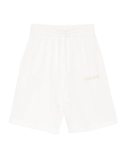 Ih Nom Uh Nit White Logo-Print Knee-Length Shorts for men