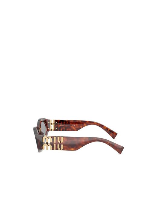 Miu Miu White Eyewear Oval-Frame Sunglasses