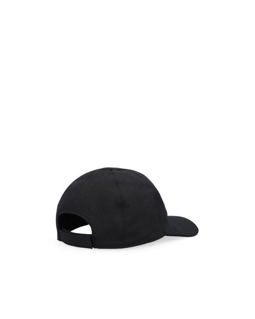 Versace Black Logo Embroidered Curved Peak Cap