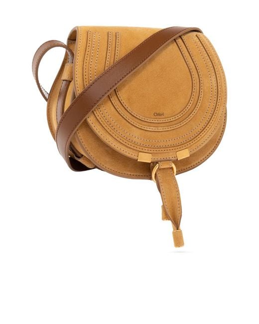 Chloé Natural Small Marcie Suede Crossbody Bag
