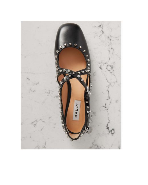 Bally Black Nailed Ballet Flats