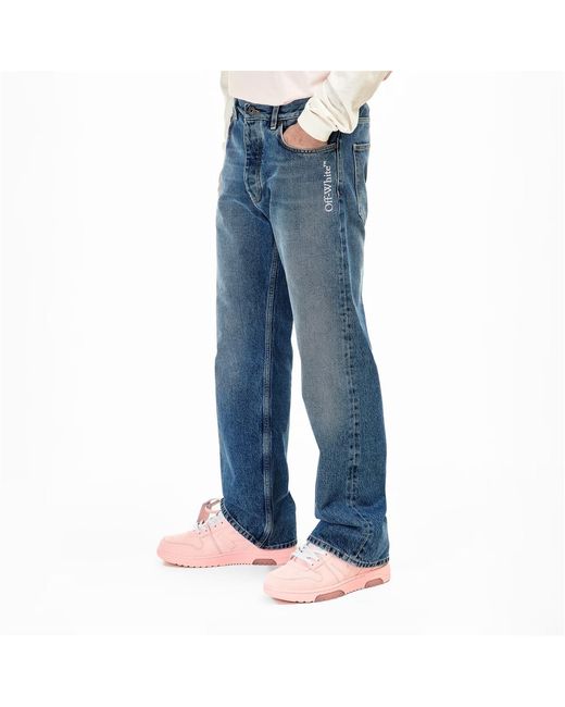 Off-White c/o Virgil Abloh Blue Half Arrow Straight Leg Jeans for men
