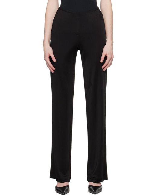 Helmut Lang Black Fluid Straight-Leg Trousers