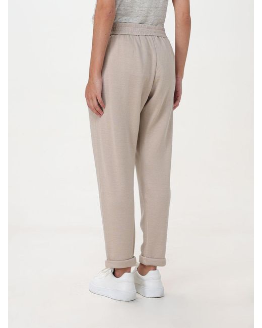 Brunello Cucinelli Natural Drawstring Tapered Sweatpants