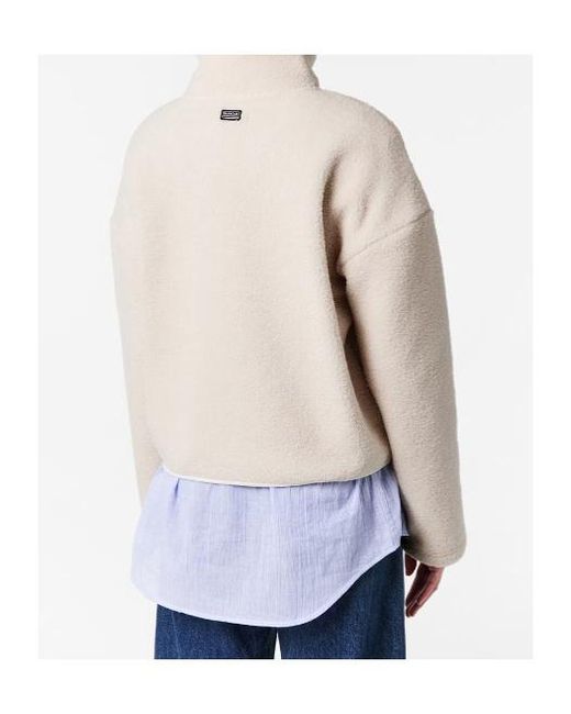 Barbour White Long-Sleeved Half-Zip Sweatshirt