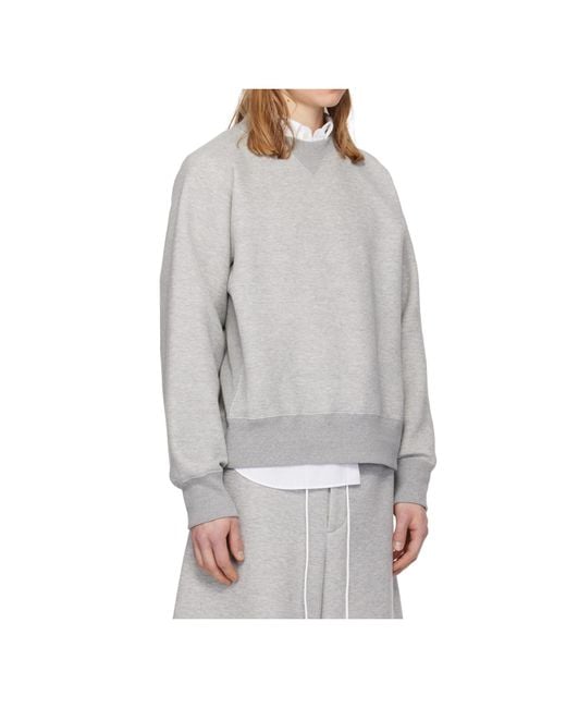 Sacai Gray Sponge Pullover for men