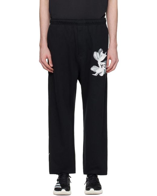 Y-3 Black Graphic Sweatpants for men