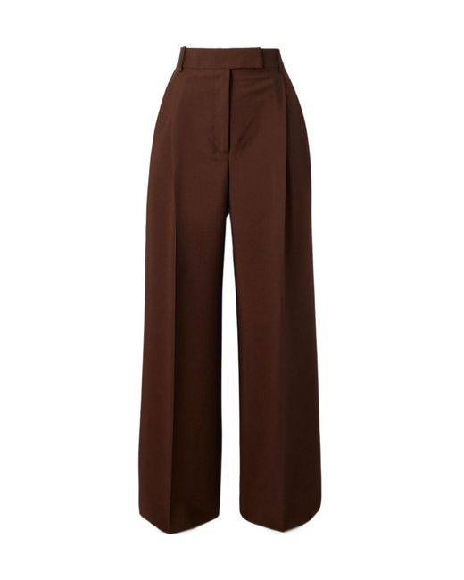 Rohe Brown Pleated Wide-Leg Trousers