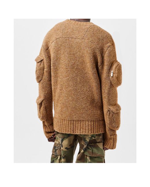 Off-White c/o Virgil Abloh Brown Crew Neck Knit Sweater for men