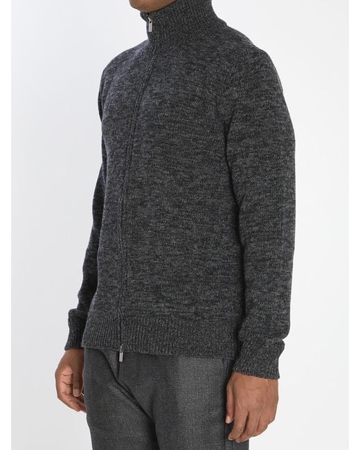 Barena Black Turtleneck Zip-Front Sweater for men