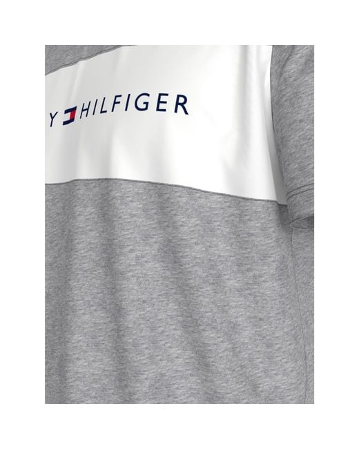Tommy Hilfiger Gray Cotton Panel T-Shirt for men