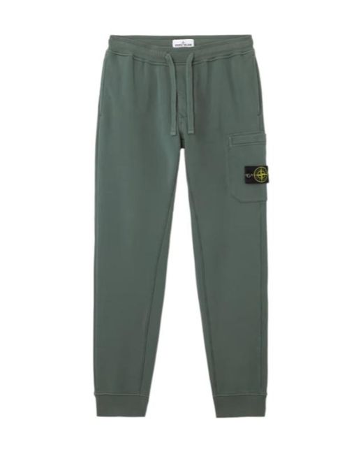 Stone Island Green Slim Fit Sweatpants for men