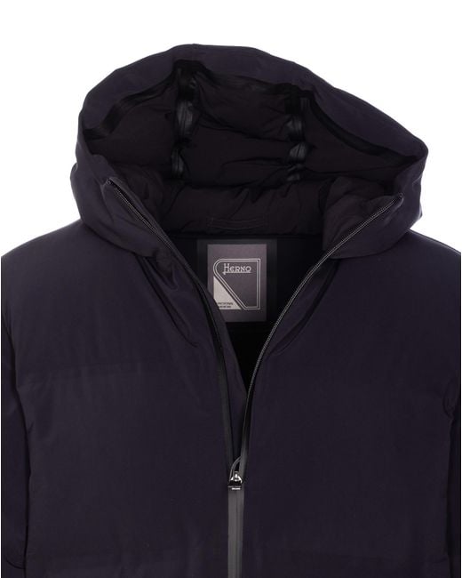 Herno Blue Hood Detailed Padded Jacket for men