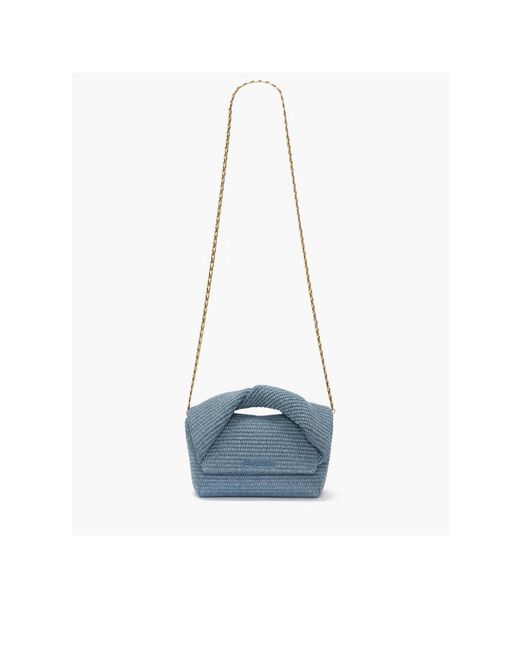 J.W. Anderson Blue Medium Twister Raffia Top-Handle Bag