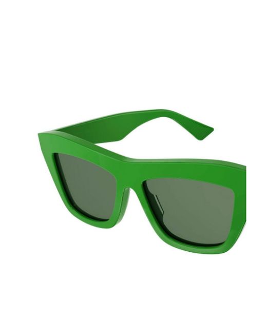 Bottega Veneta Green Eyewear Cat-Eye Frame Sunglasses