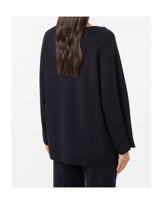 Max Mara Black Dumbo Logo Embossed Top