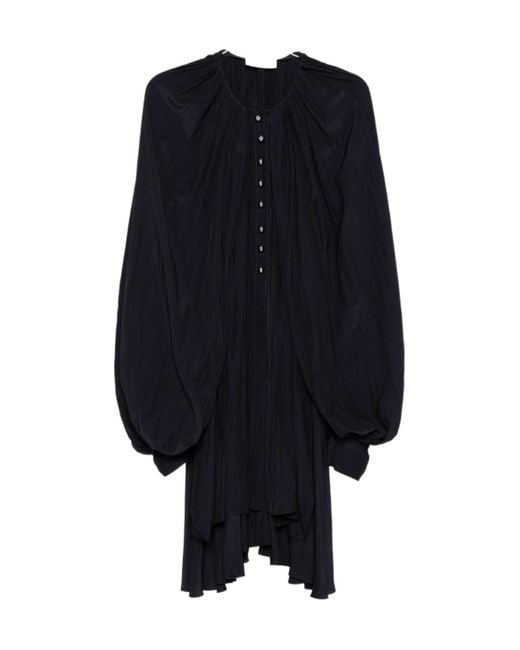 Lanvin Blue Wide Leg Pleated Dress