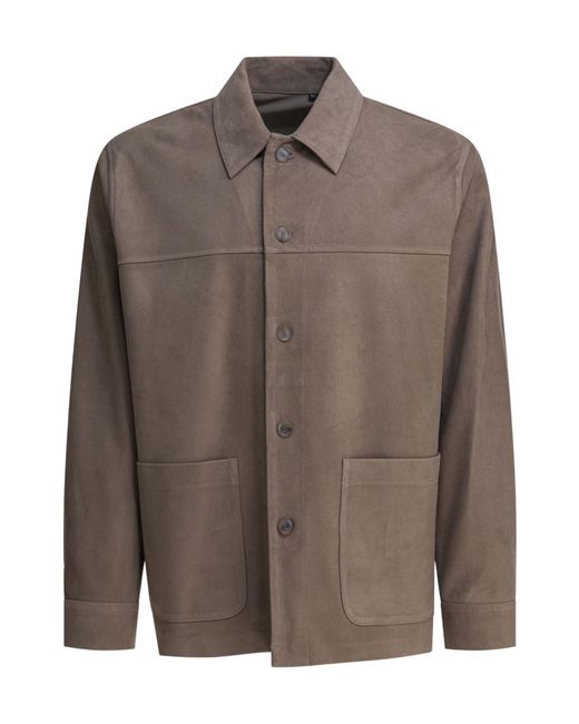 Vince Brown Suede Lambskin Jacket for men