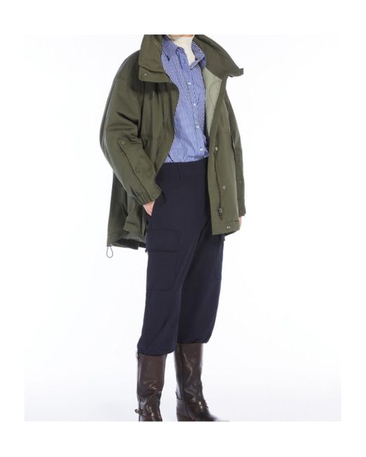 Weekend by Maxmara Green Ozieri High Neck Reversible Coat