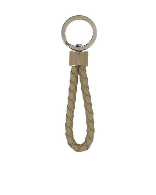 Bottega Veneta White Intreccio Key Ring for men