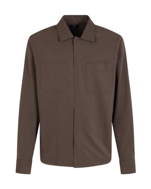 Herno Brown Seer-Crease Shirt for men