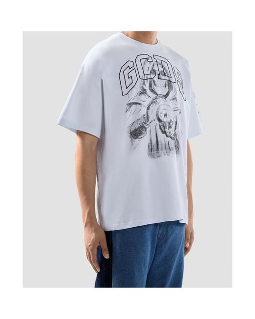 Gcds White Logo-Print T-Shirt for men