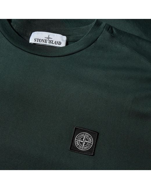 Stone Island Green Cotton Compass Logo Patch T-Shirt for men