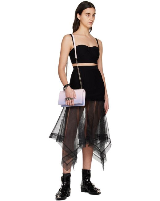 McQueen Black Cut Out Strapped Top